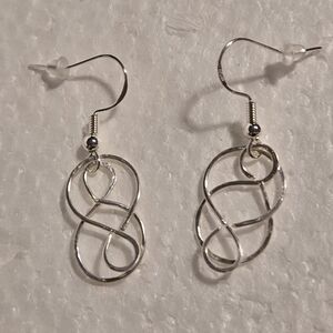 Hand Crafted Elegant Silver Infinity Earrings